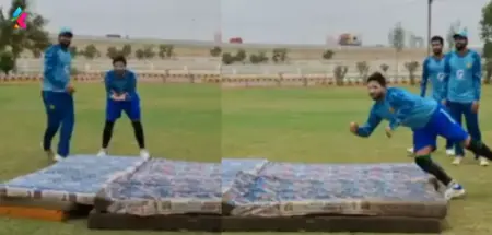 Pakistan Cricketers Using Mattresses During Catch Practice Fans Make Joke on Social Media
